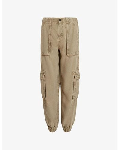 AllSaints Frieda Patch-pocket Woven Cargo Trousers - Natural