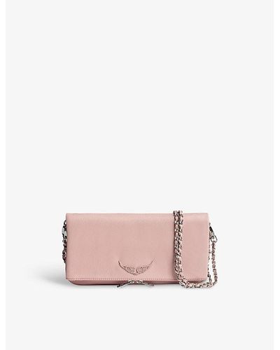 Zadig & Voltaire Rock Grained Leather Clutch - Pink