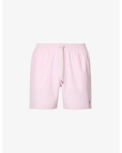 Polo Ralph Lauren Traveller Logo-embroidered Recycled Polyester-blend Swim Shorts X - Pink