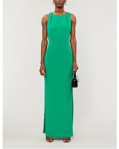 Whistles Tie Back Woven Maxi Dress - Green