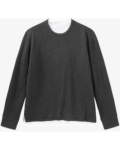 IKKS Crew-neck Two-in-one Cotton-jersey T-shirt - Black