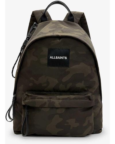 AllSaints Carabiner Logo-patch Shell Backpack - Black