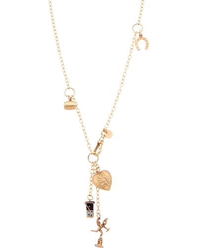 Annina Vogel 9ct Gold Signature Charm Necklace - Metallic