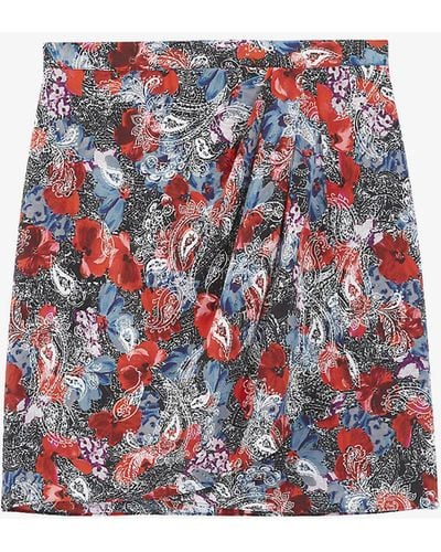 The Kooples Graphic-print Silk Mini Skirt - Multicolour