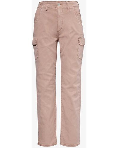 PAIGE Drew Straight-leg High-rise Stretch-woven Trousers - Pink