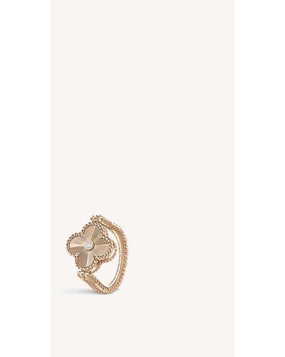 Van Cleef & Arpels Vintage Alhambra 18ct Rose-gold And 0.47ct Diamond Ring - Natural