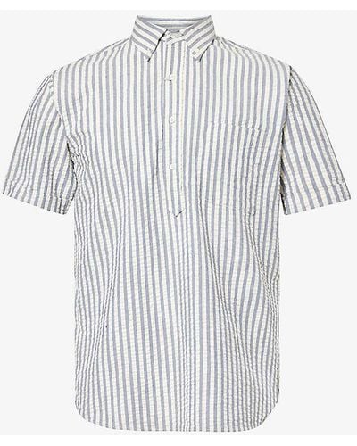 Beams Plus Stripe-print Short-sleeve Cotton Shirt X - White