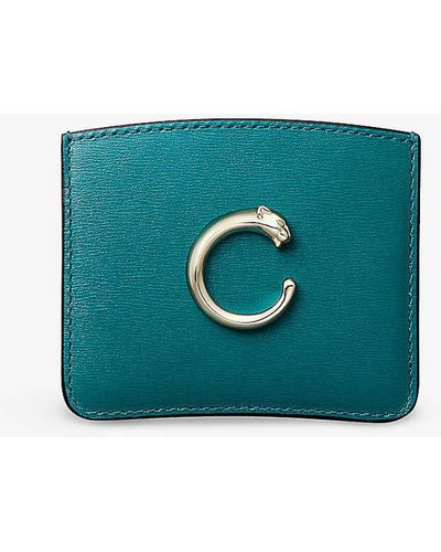 Cartier Panthère De Simple Leather Card Holder - Blue