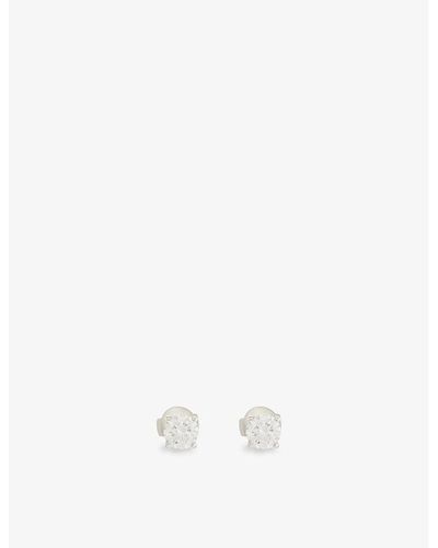 Skydiamond Stud-design Recycled 18ct Yellow-gold And 1.06ct Brilliant-cut Diamond Earrings - White