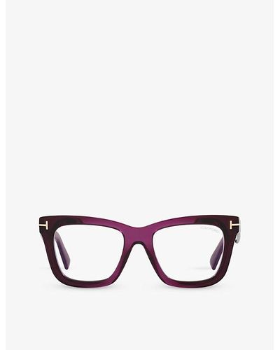 Tom Ford Tr001664 Ft5881-b Square-frame Acetate Glasses - Multicolour