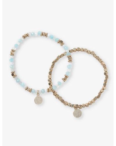 The White Company Assorted Beaded Bracelets Pack Of Two - Metallic