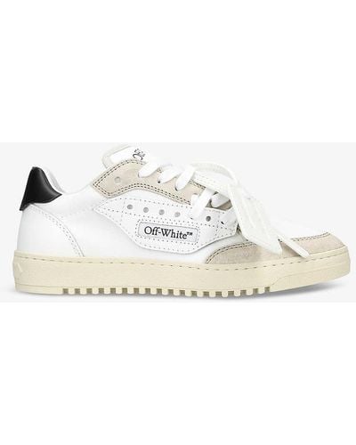 Off-White c/o Virgil Abloh 5.0 Leather And Textile Low-top Trainers - Natural