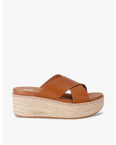 Fitflop Eloise Cross-strap Leather Sandals - Brown