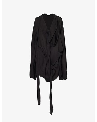 Acne Studios Daleria Plunge-neck Woven Mini Dress - Black