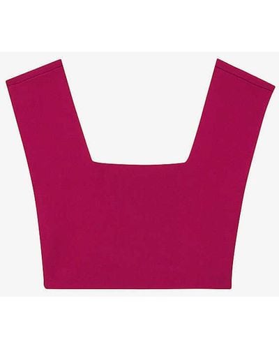 Ted Baker Brenha Cropped Stretch-knit Top - Pink