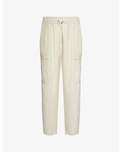 Bella Dahl Utility Tie Slip-pocket Mid-rise Straight-fit Woven Pants - Natural