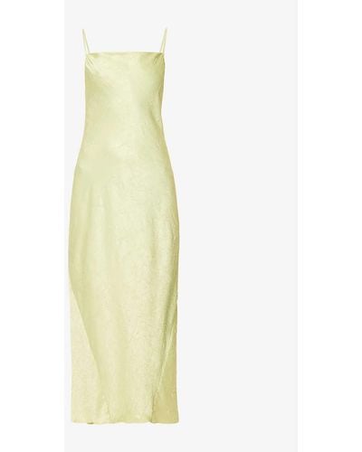 Bec & Bridge Lani Crinkle-texture Satin Maxi Dress - Yellow