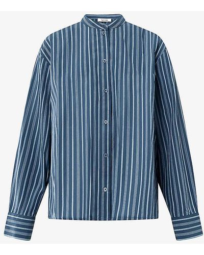 Nué Notes True Vy Florian Stripe Cotton Shirt - Blue