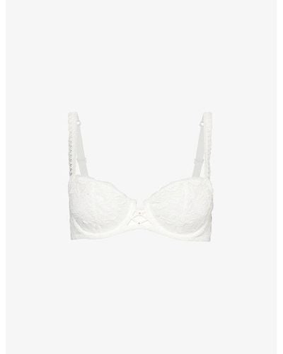 Aubade Kiss Of Love Half-cup Lace Woven Bra - White