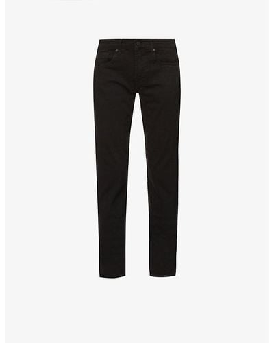7 For All Mankind Standard Luxe Performance Slim-fit Straight-leg Stretch-denim Jeans - Black