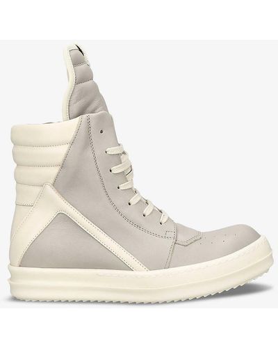 Rick Owens Geobasket Leather High-top Trainers - Natural