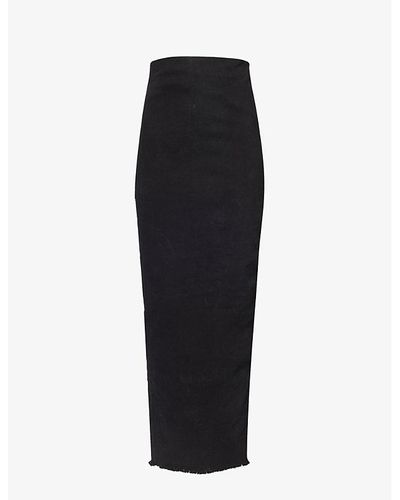 Rick Owens Pillar High-waist Stretch-denim Blend Maxi Skirt - Black