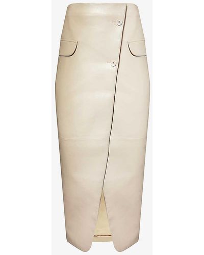 Frankie Shop Nan Crossover Faux-leather Maxi Skirt - White