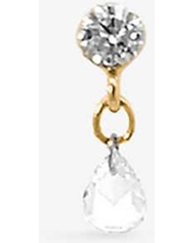 The Alkemistry Daystar Recycled 18ct Yellow-gold And 0.18ct Mixed-cut Diamond Single Drop Earring - White