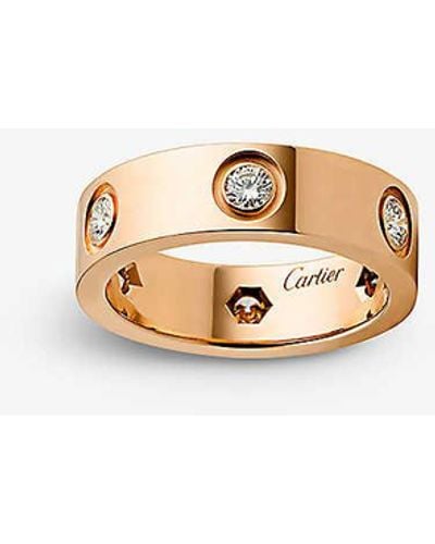Cartier Love 18ct Rose-gold And 0.46ct Diamond Ring - White