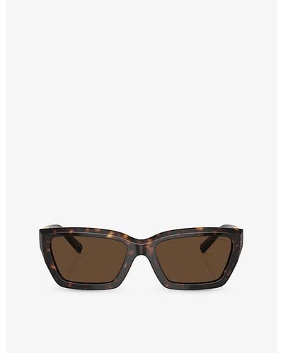 Tiffany & Co. Tf4213 Rectangle-frame Tortoiseshell Acetate Sunglasses - Brown