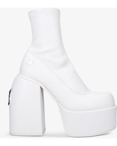Naked Wolfe Sugar Faux-leather Ankle Boots - White