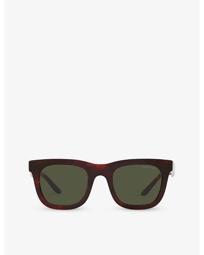 Giorgio Armani Ar8171 Square-frame Acetate Sunglasses - Red