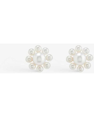 Sophie Bille Brahe Margherita 14ct Yellow-gold And Freshwater Pearl Earrings - White
