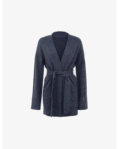 House Of Cb Alaia V-neck Knitted Cardigan - Blue