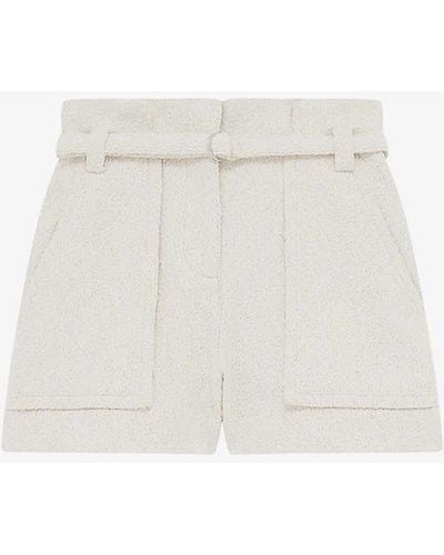 IRO Vanay Belted Tweed Shorts - White