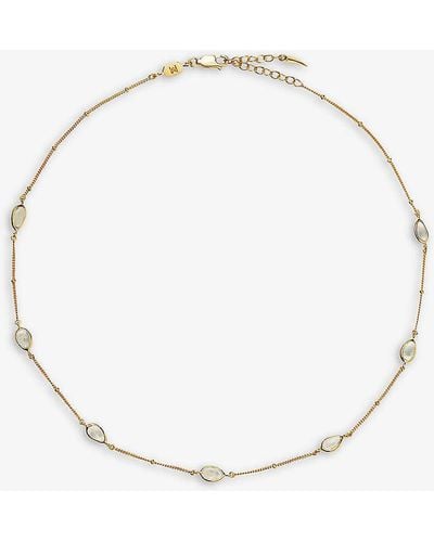 Missoma Magma 18ct Yellow -plated Vermeil Sterling-silver And Moonstone Charm Choker - White