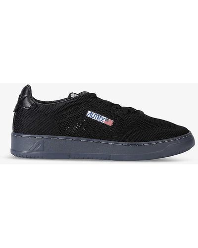 Autry Easeknit Panelled Mesh Low-top Trainers - Black