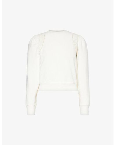 PAIGE Dorea Contrast-panel Regular-fit Cotton-jersey Sweatshirt - White