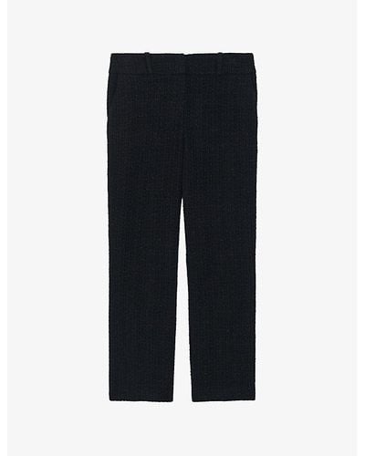 IRO Abema Cropped Straight-leg Mid-rise Tweed Pants - Black