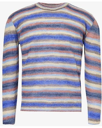 A.P.C. Striped Woven-blend Jumper - Blue