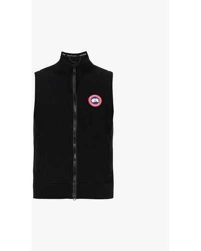 Canada Goose Wool Blend Mersey Funnel-neck Vest, Size: - Black