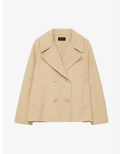 JOSEPH Gilkes Relaxed-fit Wool And Silk-blend Coat - Natural