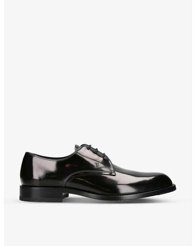 Tod's Cuoio Patent-leather Derby Shoes - Black