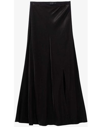 IKKS Split-hem A-line Woven Maxi Skirt - Black