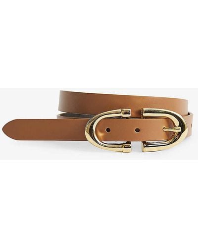 Reiss Bailey Leather Waist Belt - Brown