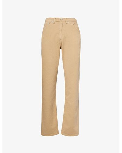 PS by Paul Smith Brand-patch Straight-leg Mid-rise Stretch-cotton Pants - Natural