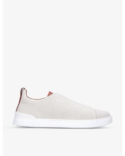 Zegna Triple Stitch Canvas Low-top Trainers - White