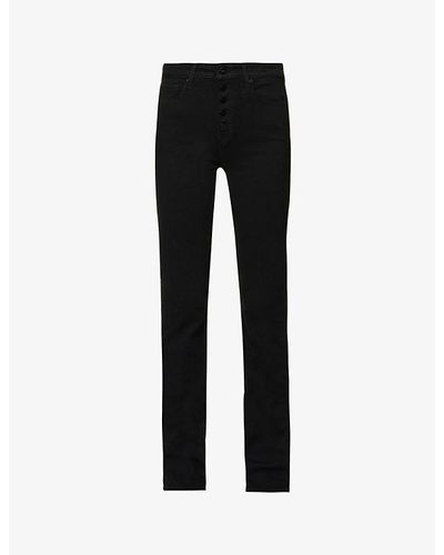 PAIGE Manhattan Boot Slim-fit High-rise Jeans - Black