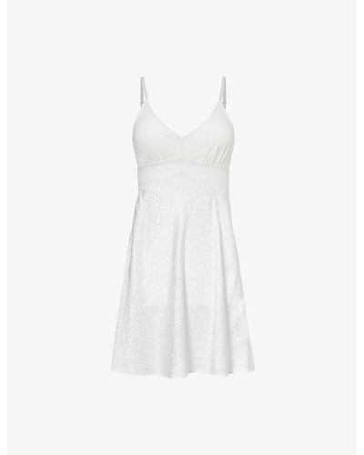 Nk Imode Sydney Seaside Lace-panel Silk Nightdres - White