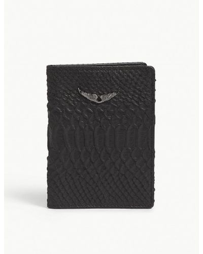 Zadig & Voltaire Savage Leather Passport Holder - Black